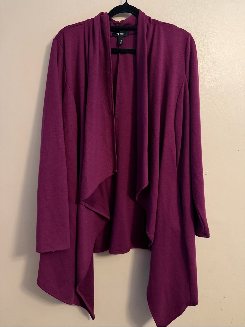 torrid Plum Open-Front Drape Cardigan